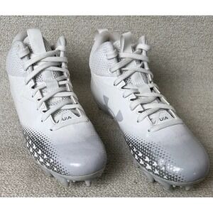 Under Armour Kids' White Cleats with Gray Accent
